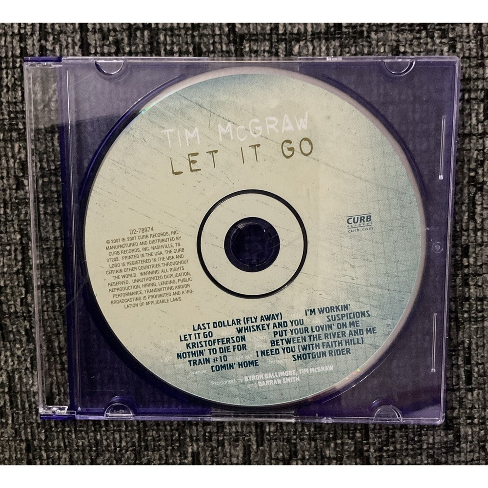 Tim McGraw Let It Go CD 2007 Country Music Album Curb Records D2-78974